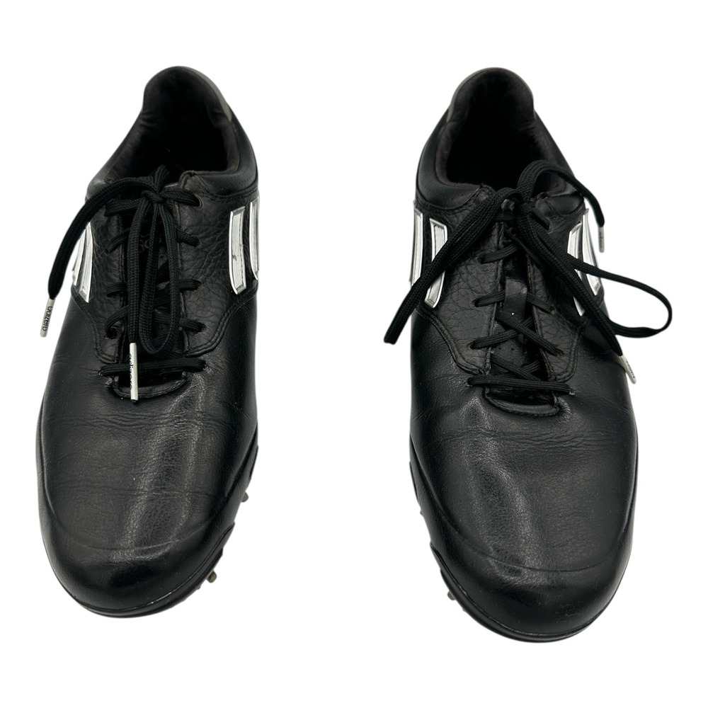 Adidas Adizero Golf Shoes Men's Black Leather Spiked Cleats Size 10.5